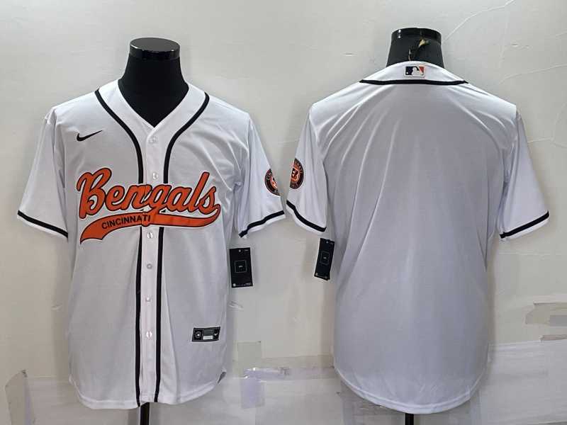 Men's Cincinnati Bengals Blank White With Patch Cool Base Stitched Baseball Jersey,We sell and wholesale Men's Cincinnati Bengals Blank White With Patch Cool Base Stitched Baseball Jersey on line form chian!